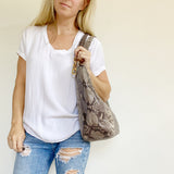 Michael Kors Snakeskin Hobo Shoulder Bag