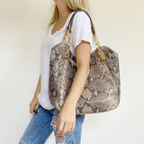 Michael Kors Snakeskin Hobo Shoulder Bag