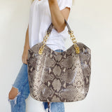 Michael Kors Snakeskin Hobo Shoulder Bag