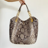 Michael Kors Snakeskin Hobo Shoulder Bag