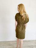 H&M Olive Cotton Tie Dress Medium