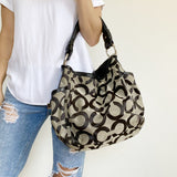 Coach Monogram Shoulder Hobo Tote Bag