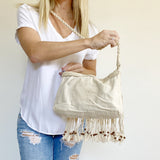 American Eagle Boho Fringe Braided Crossbody Bag