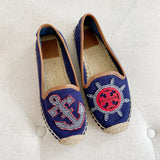 Tory Burch Nautical Espadrille Slip on Flats