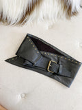 Vintage Leather Wide Stud Western Belt Small