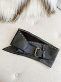 Vintage Leather Wide Stud Western Belt Small
