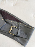 Vintage Leather Wide Stud Western Belt Small