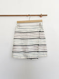 LOFT Beautiful Linen Quilted Frayed Layered Skirt 6