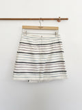 LOFT Beautiful Linen Quilted Frayed Layered Skirt 6