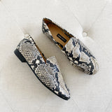 Nine West Snakeskin Flat Slip-on Loafers New 6.5