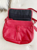Vintage Red Genuine Leather Crossbody Bag