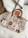 Fold up Newspaper Vintage Totebag