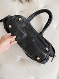 RACHEL ZOE Black Leather Hobo Bag