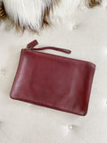 COACH Vintage Merlot Leather Wristlet Large