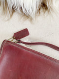 COACH Vintage Merlot Leather Wristlet Large