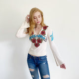 Joystick by Johnny Was Cashmere Embroidered Sweater M