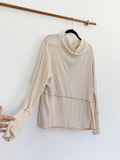 Free People Thermal Cream Cowl neck Sweater Small