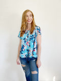 J. Jill Floral Short Sleeve Cotton Tee XL