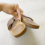 Rainbow Leather Thong Flip Flop Sandals 7
