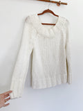 Free People Beachy Slouch Sweater in Ivory Large