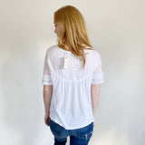 Lucky Brand Embroidered Floral Short Sleeve NWT Small