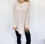 Free People Thermal Cream Cowl neck Sweater Small