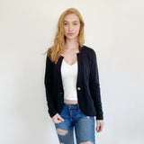 LILLA P Cotton Blazer Button Jacket Medium