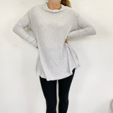 Free People Catalina Henley Cowl neck Grey Sweater S