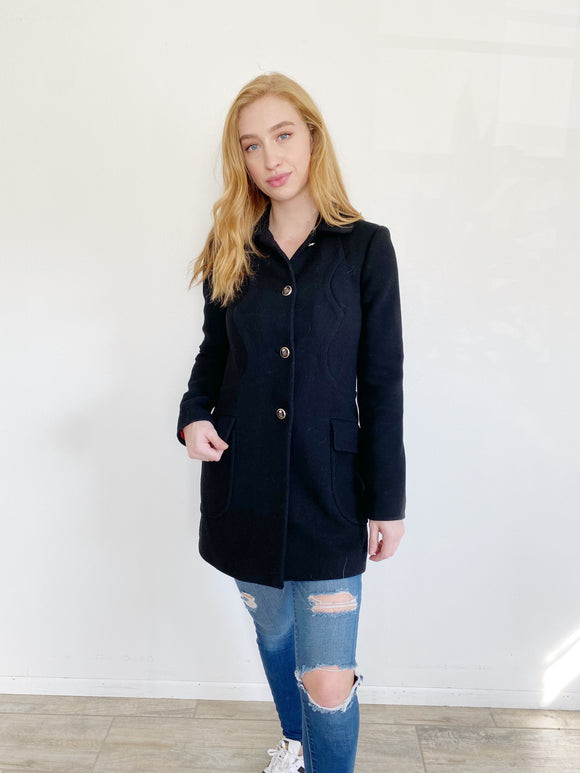 Juicy Couture Wool Black Peacoat Small