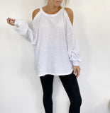 Free People Chill Our Long Sleeve in White Medium