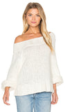 Free People Beachy Slouch Sweater in Ivory Large