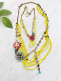 Lucky Brand Smile Daisy Layered Necklace Choker Combo