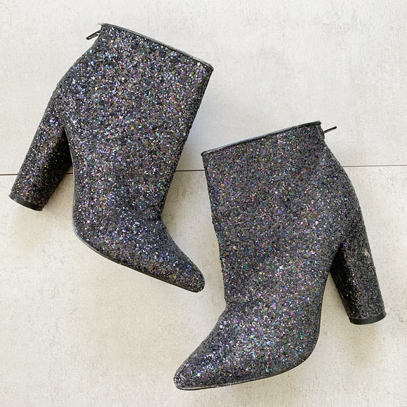 ALDO Fahlstrom Glitter Heeled Pointed Ankle Boots 9