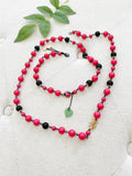 Betsey Johnson Pink & Black Beaded Necklace