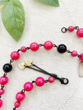Betsey Johnson Pink & Black Beaded Necklace