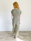 Calvin Klein Cropped Olive Jumpsuit NWT 4