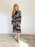 Nanette Lepore Black Floral Dream Cloud Maxi Dress NWT 10