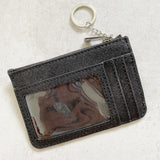 Michael Kors Card Coin Pouch Keychain Black Glitter