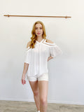 Honey Punch cold shoulder Blouse NWT Medium