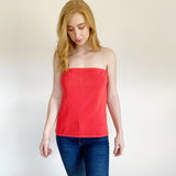 Lewit Ribbed Poppy Red Strapless Tube Top NWT XL Orig $179