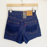 Levi's Ribcage Fringe Denim Jean Shorts NWT