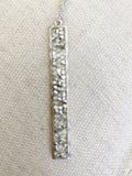 Silver Crystal Bar Necklace