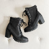 XOXO Combat lace-up Heel Boots 7.5