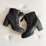XOXO Combat lace-up Heel Boots 7.5