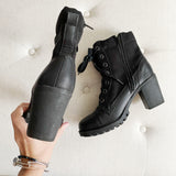 XOXO Combat lace-up Heel Boots 7.5