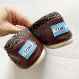 Toms Brown Cream Slip-ons Size 7.5