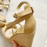 Michael Kors Patent Leather Nude Wedges 6.5
