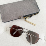 Quay Australia Blue Mirrored Aviator Sunglasses