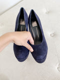 DOLCE VITA Suede Navy Platform Stiletto Heels 7.5