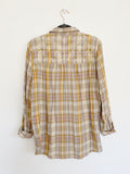 Free People Magical Plaid Embroidered Shirt Small